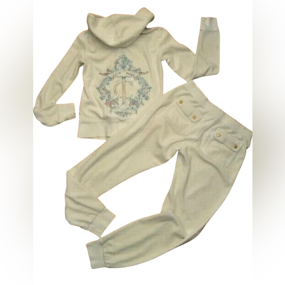 Y2k juicy couture set , size xsmall , cream/ivory color